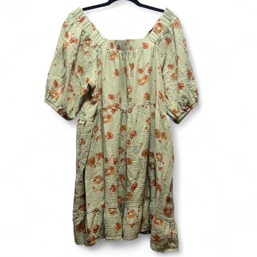 Wonderly Light Green Floral Off-Shoulder Midi Dress